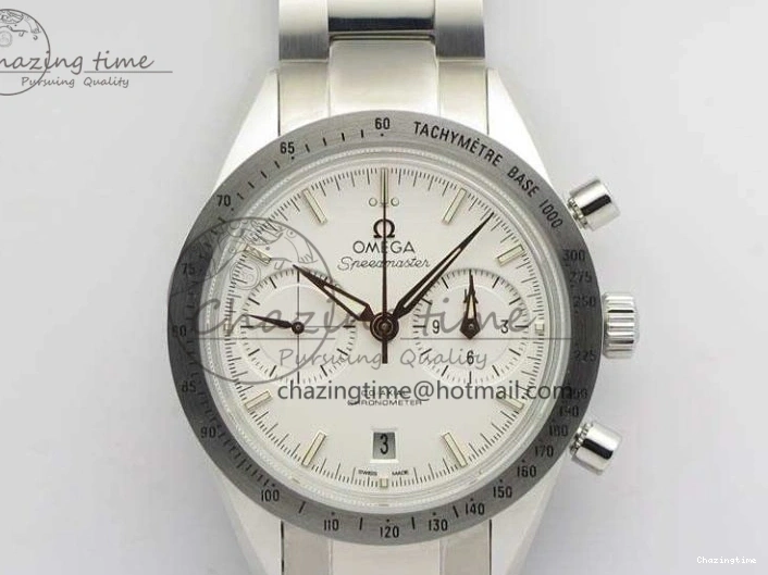 0218 Speedmaster ’57 Co-Axial OMF 1:1 Best Edition White Dial RG Markers On SS Bracelet A WellDesigned 8144